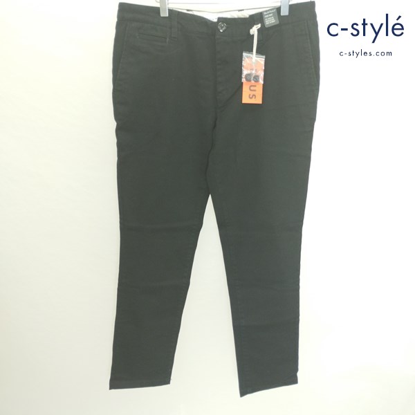 Deus Ex Machina デウスエクスマキナ ストレッチパンツ 34 ブラック 綿 ポリウレタン チノパン