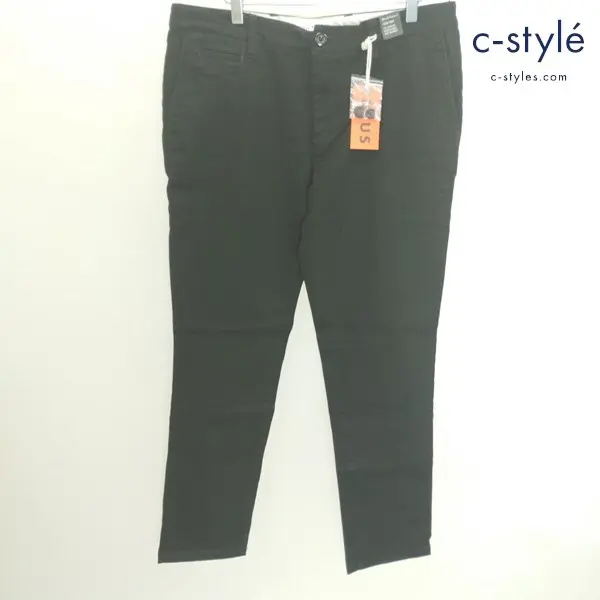 Deus Ex Machina デウスエクスマキナ ストレッチパンツ 34 ブラック 綿 ポリウレタン チノパン