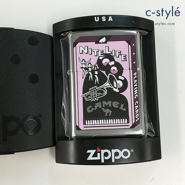 ZIPPO ジッポー CAMEL キャメル NITE LIFE オイルライター シルバー 喫煙具
