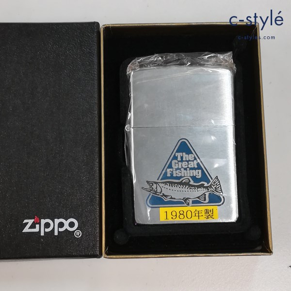 ZIPPO ジッポー 1980年製 The Grest Fishing オイルライター シルバー 喫煙具