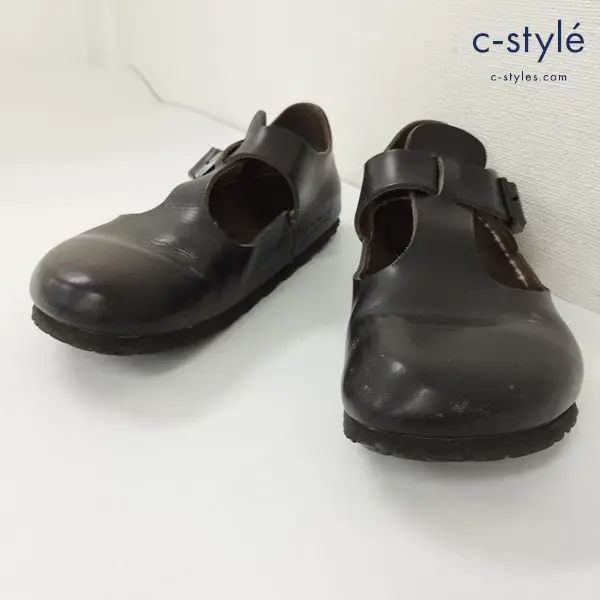 BIRKENSTOCK ビルケンシュトック LONDON ロンドン シューズ 25cm ブラック 革靴 ロゴ刻印 MADE IN GERMANY