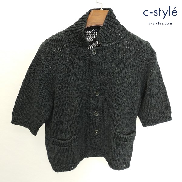 45R ローゲージニット 3 ブラック カーディガン 綿100 日本製 704 1047 レディース