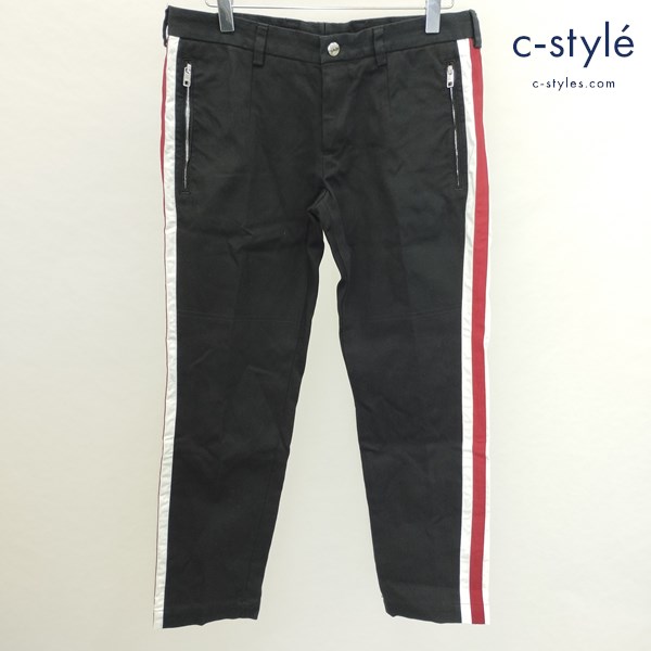 DOLCE&GABBANA ドルチェ&ガッバーナ サイドライン ストレッチパンツ 46 ブラック イタリア製 GYS1MT