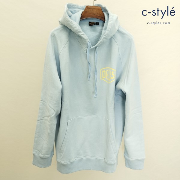 DEUS EX MACHINA プルオーバーパーカー XL ライトブルー フーディー 長袖 Sunbleached Venice Hoodie 綿100