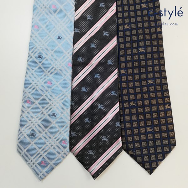 BURBERRY バーバリー ネクタイ 総柄 シルク100％ イタリア製 計3点