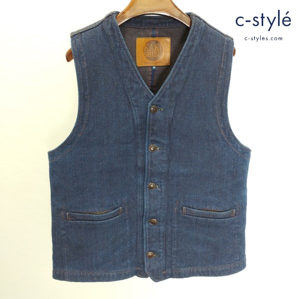 STUDIO D’ARTISAN KAKISHIBU SASHIKO ベスト 42 インディゴ×柿渋 4525 綿100 日本製