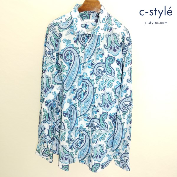 ETRO エトロ 長袖シャツ 47 マルチカラー ペイズリー柄 綿100 イタリア製