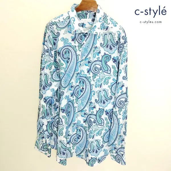 ETRO エトロ 長袖シャツ 47 マルチカラー ペイズリー柄 綿100 イタリア製