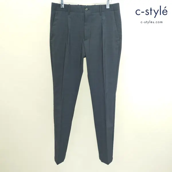 giab’s ARCHIVIO ストレッチ スラックス M ネイビー パンツ イタリア製 ビジネス ワンタックパンツ A6401