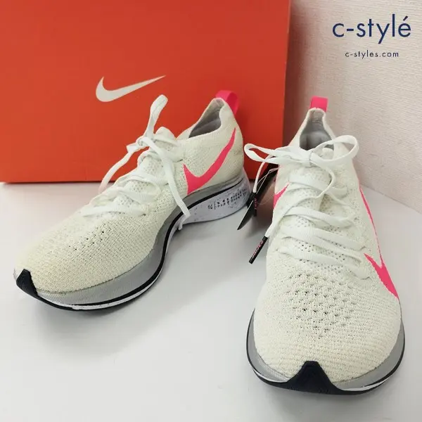 NIKE ナイキ VAPORFLY 4％ FLYKNIT ランニングシューズ 23.5cm ホワイト AJ3857-160 スニーカー レディース