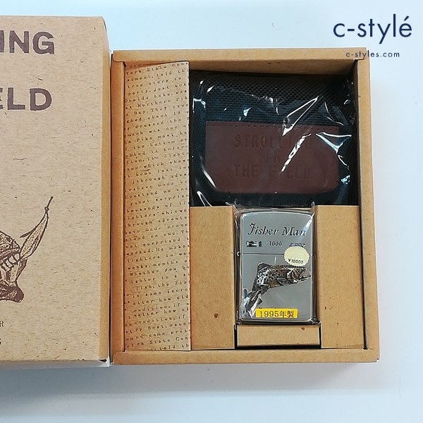 ZIPPO ジッポー 1995年製 Fisher Man Brook Trout オイルライター シルバー 喫煙具