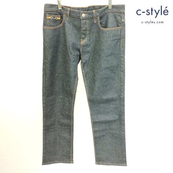 GUCCI グッチ ストレッチデニムパンツ 48 インディゴ XZ565 ジーンズ イタリア製