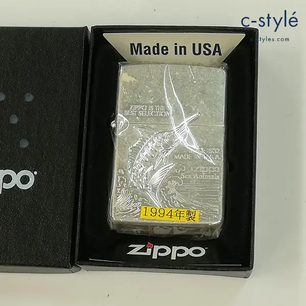 ZIPPO ジッポー 1994年製 Sea Animals カジキマグロ オイルライター シルバー 喫煙具