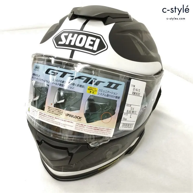 SHOEI ショウエイ GT-Air II REMINISCE フルフェイスヘルメット L (59cm) ブラック×ホワイト 2020年製