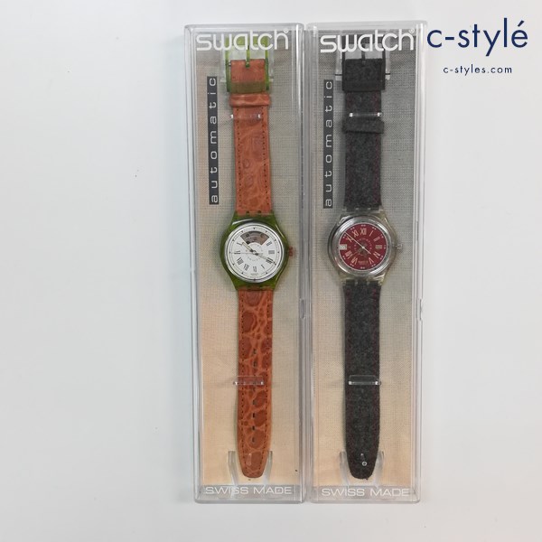 Swatch スウォッチ 腕時計 ブラウン グレー オートマチック 自動巻き アナログ 計2点