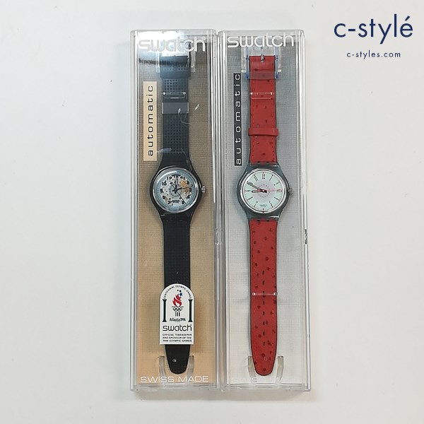 Swatch スウォッチ 腕時計 ネイビー レッド系 オートマチック 自動巻き アナログ 計2点