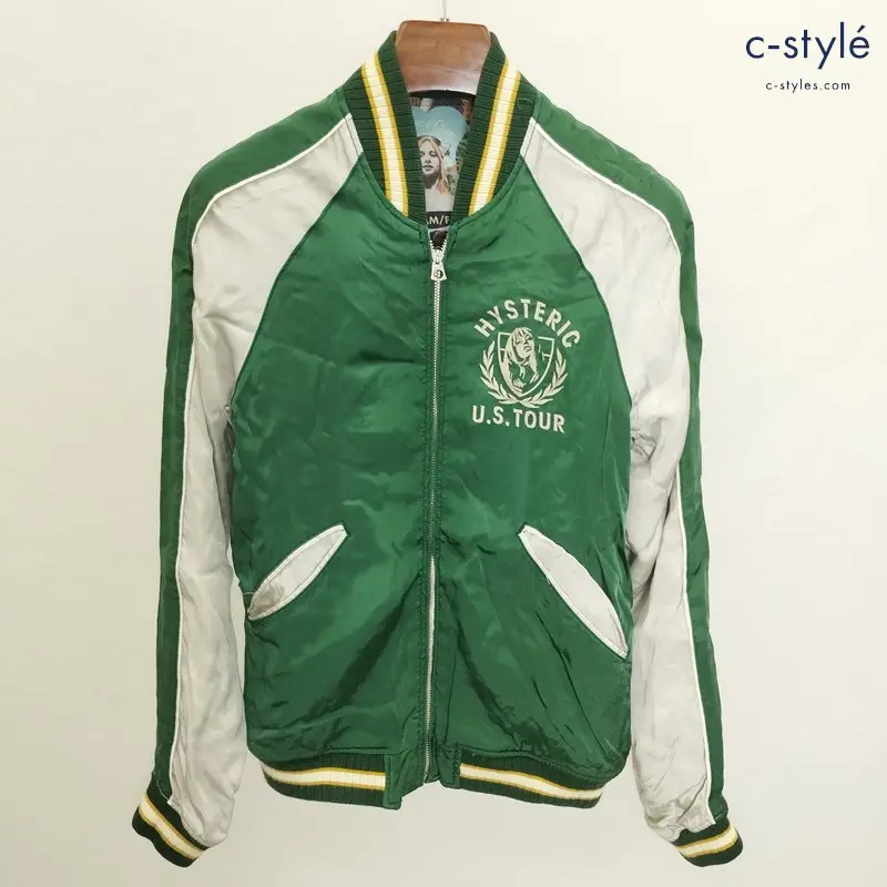 HYSTERIC GLAMOUR TOUR ’84 リバーシブル スカジャン FREE マルチカラー ガール刺繍 総柄 0141AB01レディース