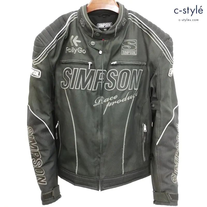 SIMPSON シンプソン ライディングジャケット LL ブラック ライナー付き プロテクター搭載 バイク用品