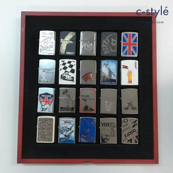 ZIPPO ジッポー Collection ケース オイルライター トランプ ドクロ 馬 レーシングカー 他 計20点