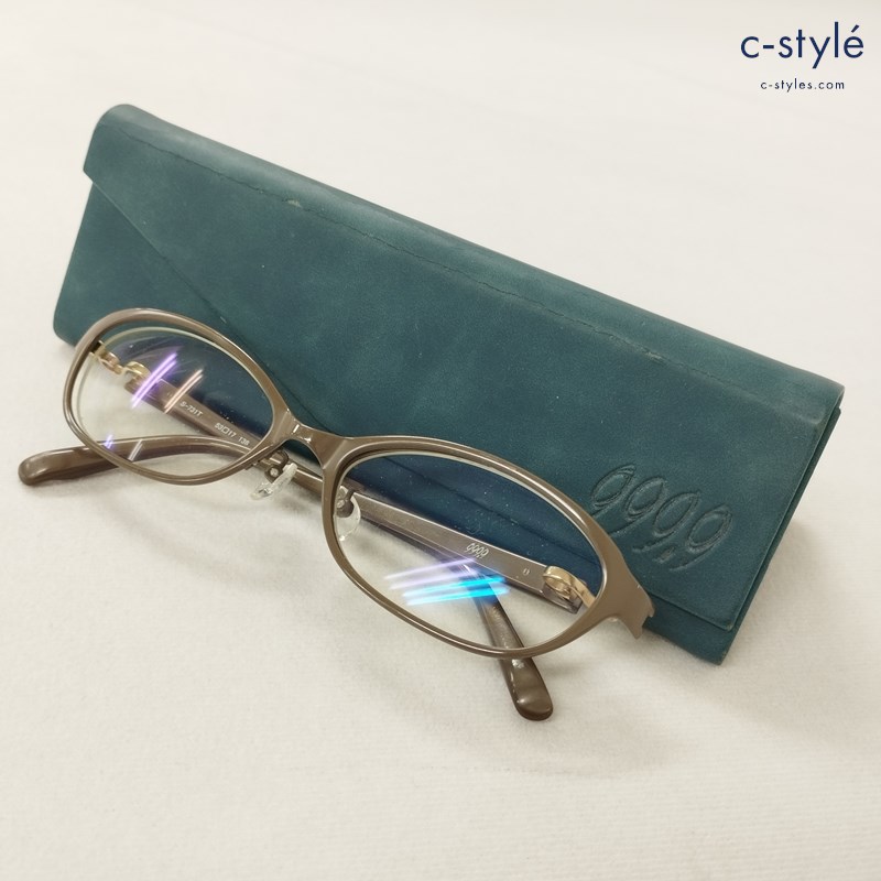 999.9 フォーナインズ 眼鏡 53□17-138 ブラウン系 S-731T メガネフレーム 日本製 アイウェア 度入り