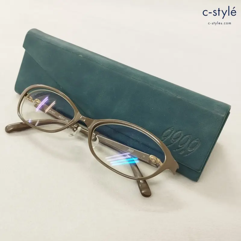 999.9 フォーナインズ 眼鏡 53□17-138 ブラウン系 S-731T メガネフレーム 日本製 アイウェア 度入り