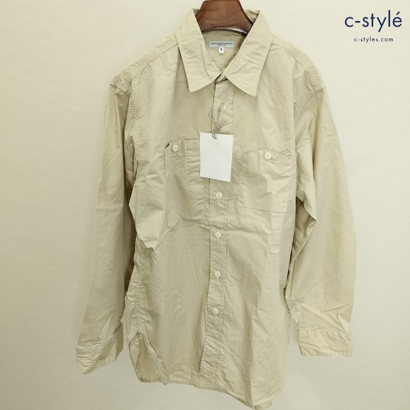 ENGINEERED GARMENTS エンジニアドガーメンツ 長袖シャツ S ベージュ系 綿100 無地 アメリカ製