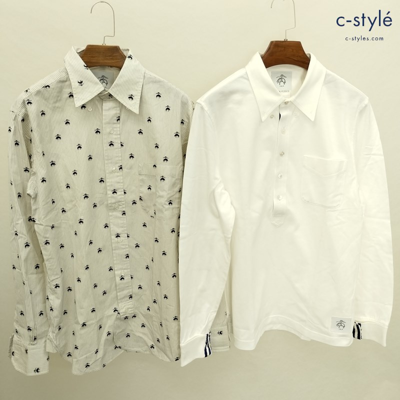 BLACK FLEES ブラックフリース 総柄ボタンダウンシャツ+長袖 鹿の子ポロシャツ シャツBB1 ポロシャツ BB2