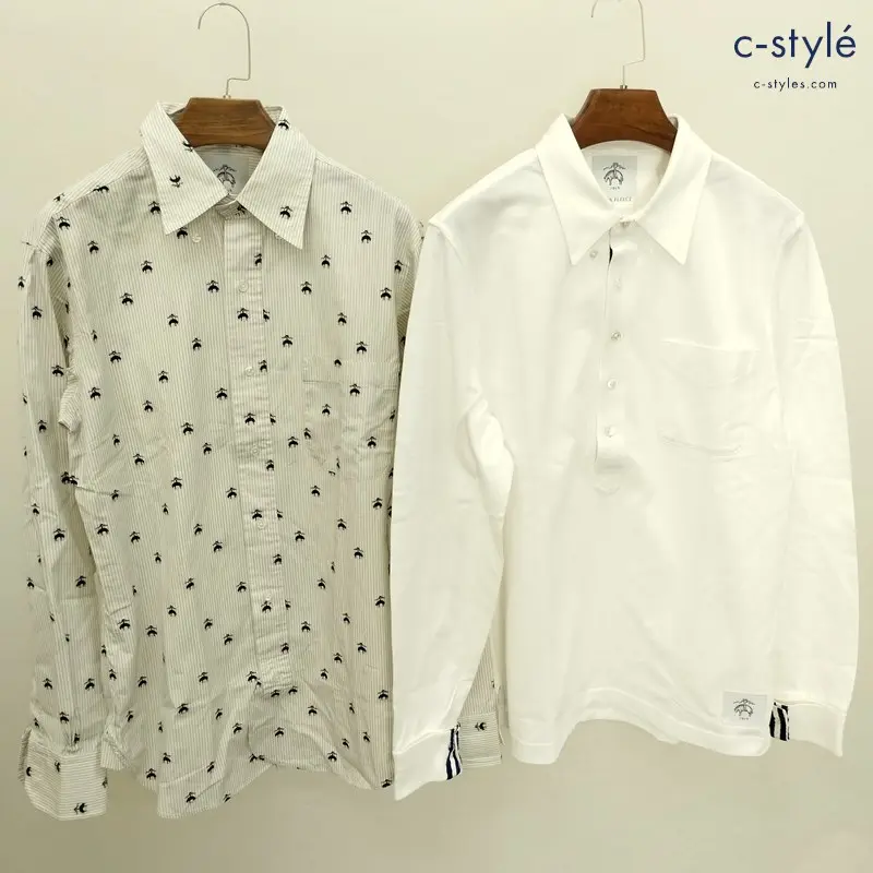 BLACK FLEES ブラックフリース 総柄ボタンダウンシャツ+長袖 鹿の子ポロシャツ シャツBB1 ポロシャツ BB2