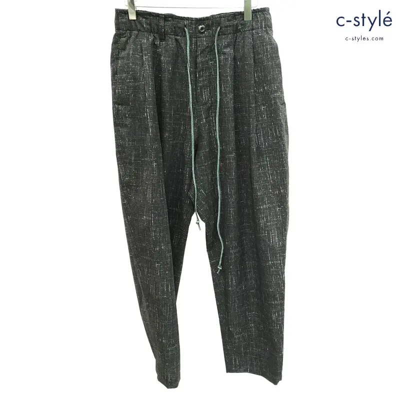 KAZUYUKI KUMAGAI ドットエアーカスリプリント イージーワイドテーパードパンツ 2 グレー系 KP91-040 日本製