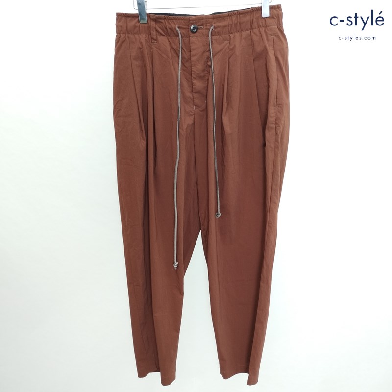 KAZUYUKI KUMAGAI イージーワイドテーパードパンツ 2 ブラウン KP91-011 ナイロンパンツ ストレッチ 日本製