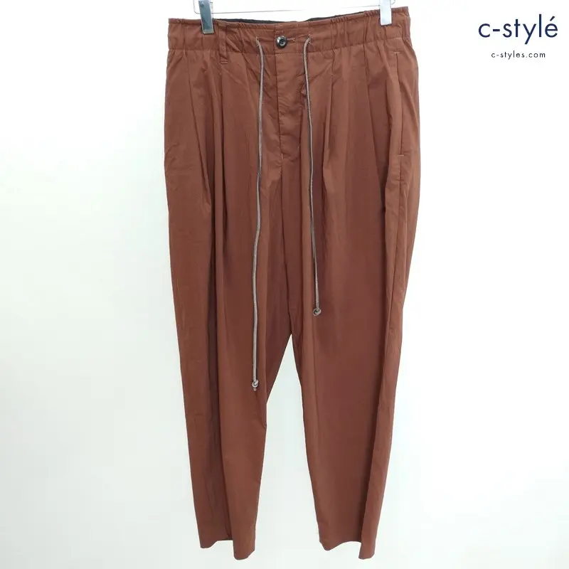 KAZUYUKI KUMAGAI イージーワイドテーパードパンツ 2 ブラウン KP91-011 ナイロンパンツ ストレッチ 日本製