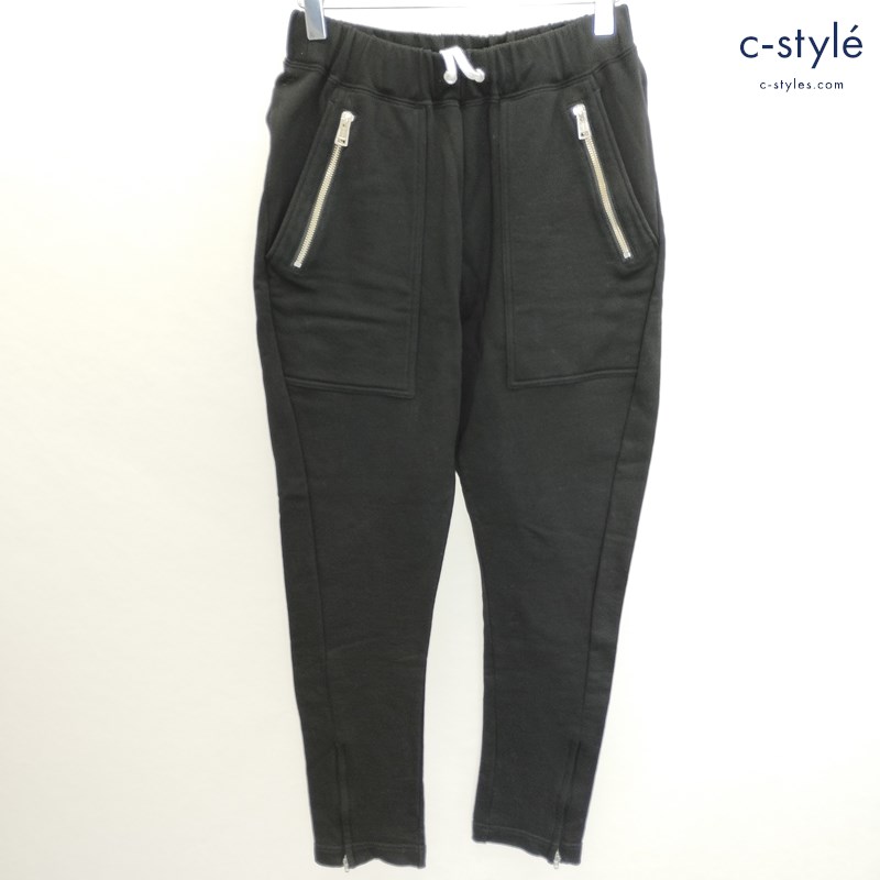 DIET BUTCHER SLIM SKIN イージーパンツ 2 ブラック 2018SS 綿100 日本製 裾ジップアップ