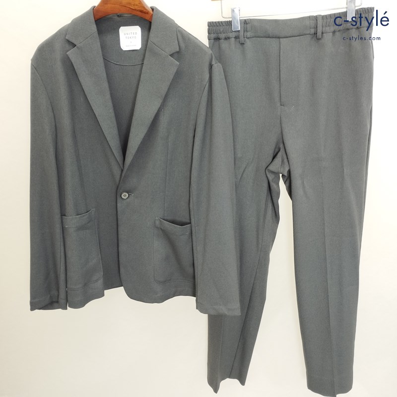 UNITED TOKYO シングル 1B イージーセットアップ 2 グレー 409559001 ジャケット パンツ