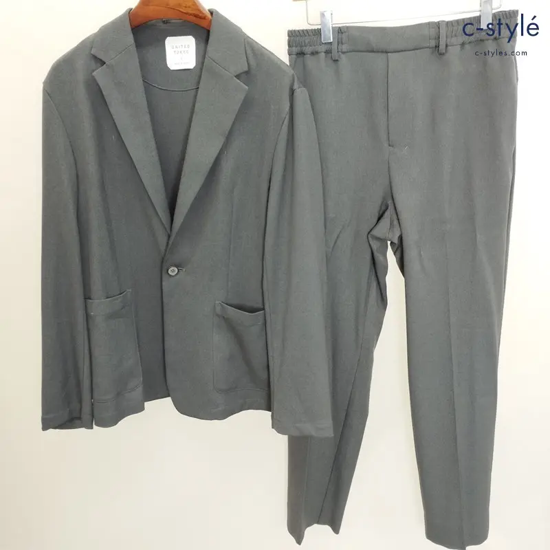 UNITED TOKYO シングル 1B イージーセットアップ 2 グレー 409559001 ジャケット パンツ
