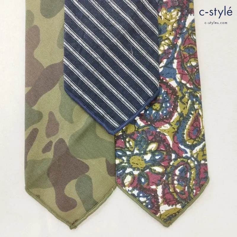 ENGINEERED GARMENTS エンジニアドガーメンツ ネクタイ レジメンタル カモ 総柄 アメリカ製 計3点