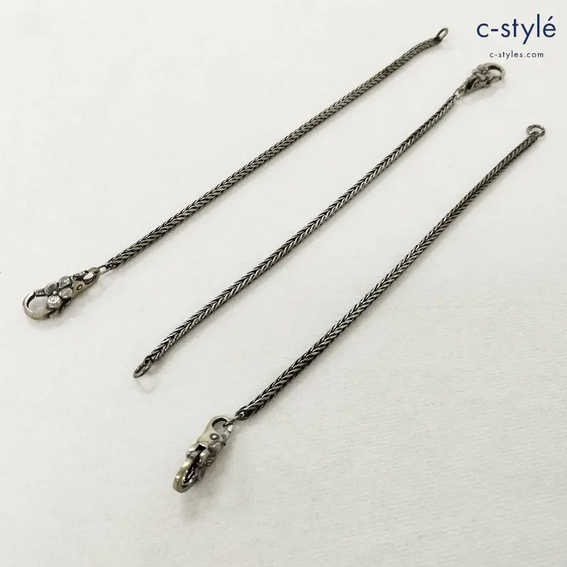 TROLLBEADS トロールビーズ ブレスレットチェーン シルバー 925SLAA刻印 アクセサリー レディース 計3点