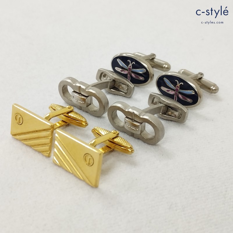 dunhill ダンヒル FERRAGAMO フェラガモ カフス dモチーフ トンボ 計3点