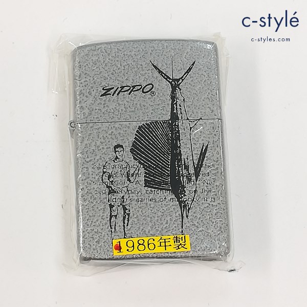 ZIPPO ジッポー 1986年製 フィッシング カジキマグロ オイルライター シルバー 喫煙具