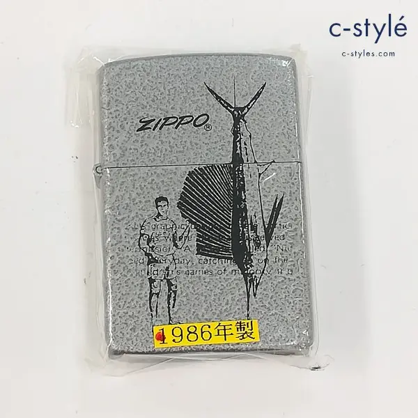 ZIPPO ジッポー 1986年製 フィッシング カジキマグロ オイルライター シルバー 喫煙具