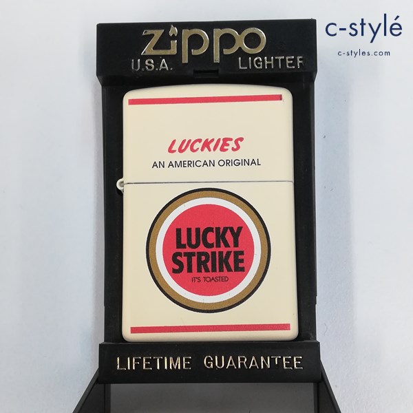 ZIPPO ジッポー LUCKY STRIKE ラッキーストライク タバコパッケージデザイン オイルライター ホワイト系