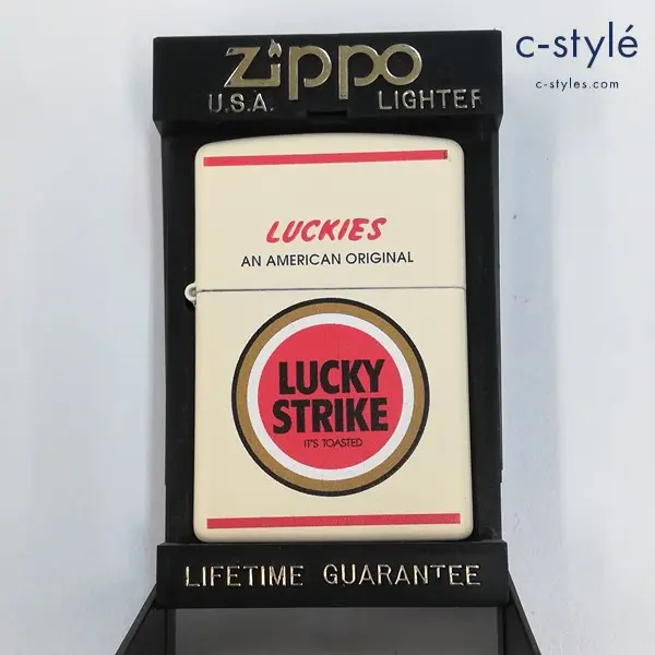 ZIPPO ジッポー LUCKY STRIKE ラッキーストライク タバコパッケージデザイン オイルライター ホワイト系