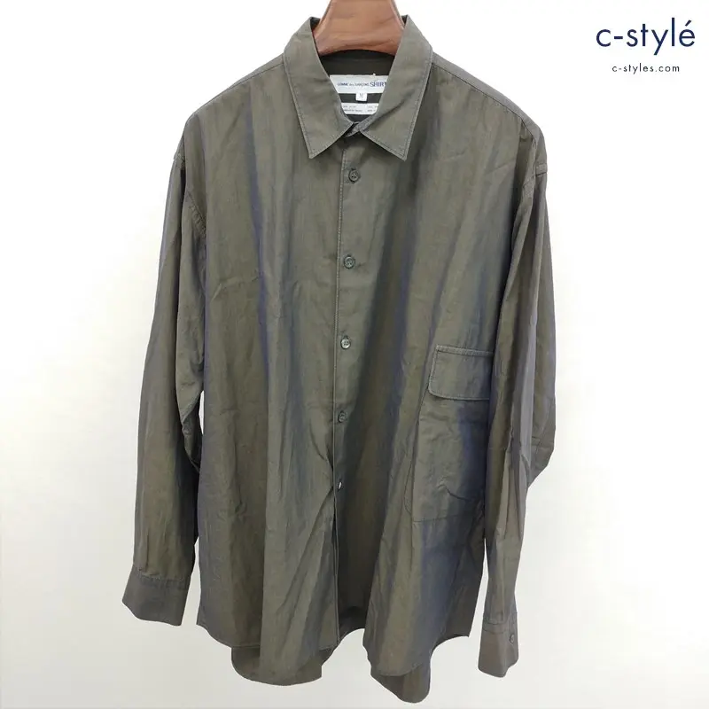 COMME des GARCONS SHIRT 長袖シャツ M ブラウン系 D-TK9210 綿100 フランス製