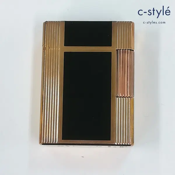 S.T.Dupont デュポン ガスライター ゴールド×ブラック 都彰 MADE IN FRANCE 喫煙具 喫煙グッズ