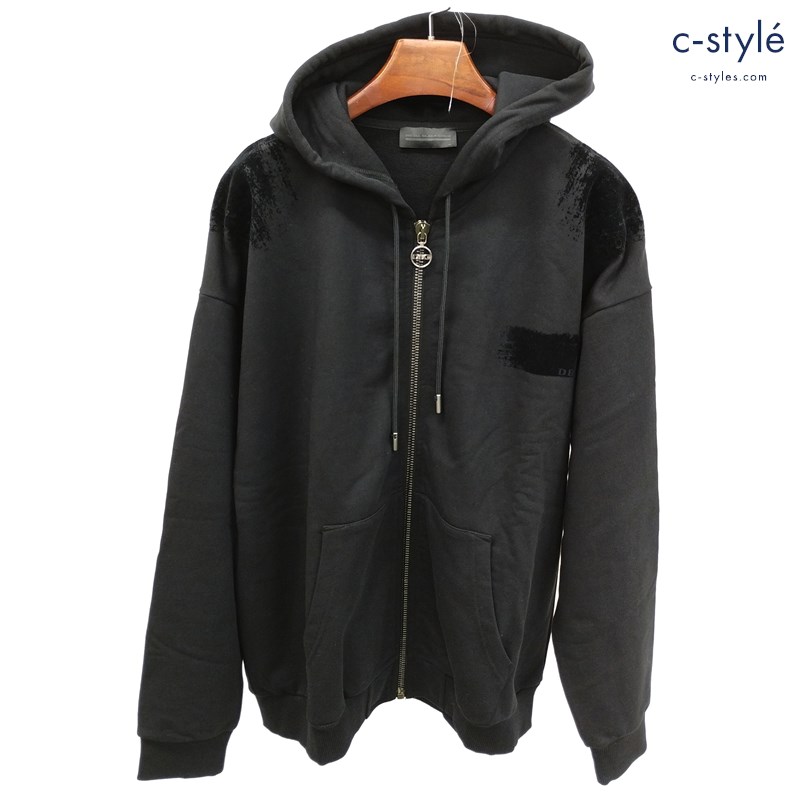 DIESEL BLACK GOLD ディーゼル ブラックゴールド ジップアップパーカー M ブラック フーディー DBG 長袖