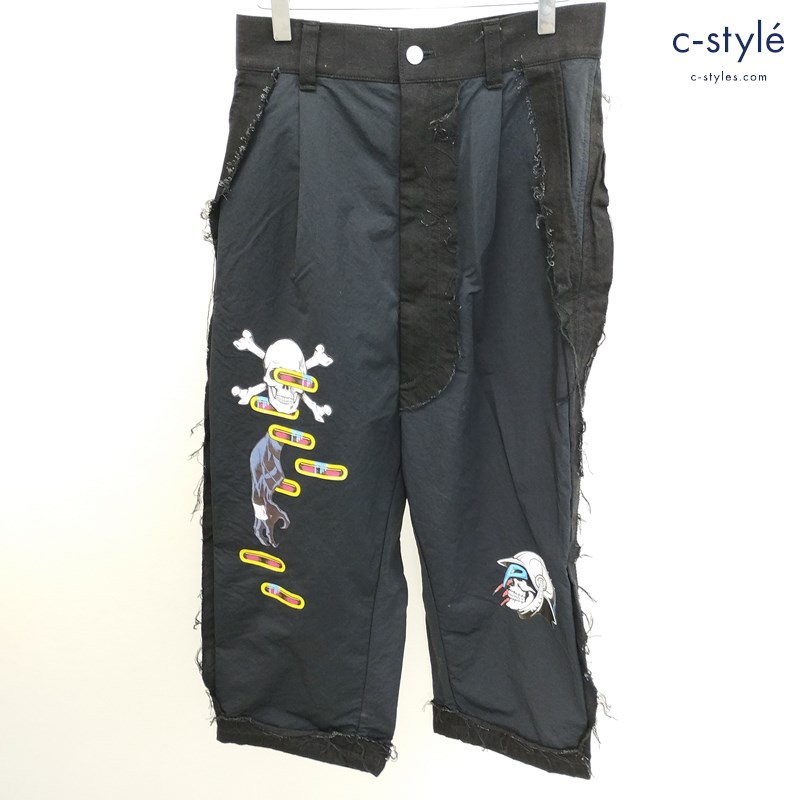 KIDILL キディル Ripper Track Pants 44 ブラック KL325 ワイドパンツ 綿100 日本製