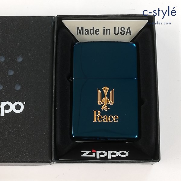 ZIPPO ジッポー Peace ピース 75th ブルーチタン シリアルナンバー入り オイルライター 喫煙具