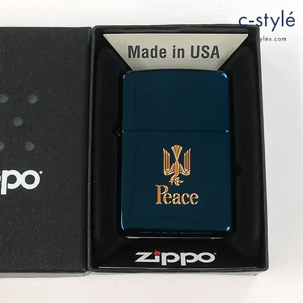 ZIPPO ジッポー Peace ピース 75th ブルーチタン シリアルナンバー入り オイルライター 喫煙具