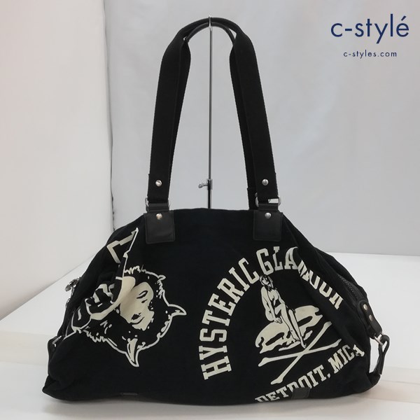 HYSTERIC GLAMOUR ヒステリックグラマー ボストンバッグ FREE ブラック 0193QB03 綿100％ 旅行バッグ