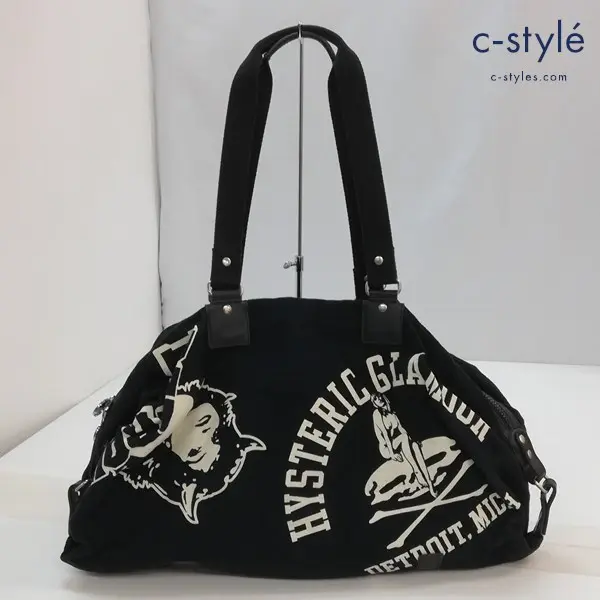 HYSTERIC GLAMOUR ヒステリックグラマー ボストンバッグ FREE ブラック 0193QB03 綿100％ 旅行バッグ