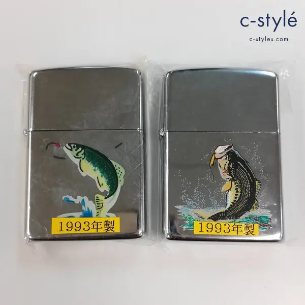 ZIPPO ジッポー 1993年製 フィッシング 魚 釣り オイルライター シルバー 喫煙具